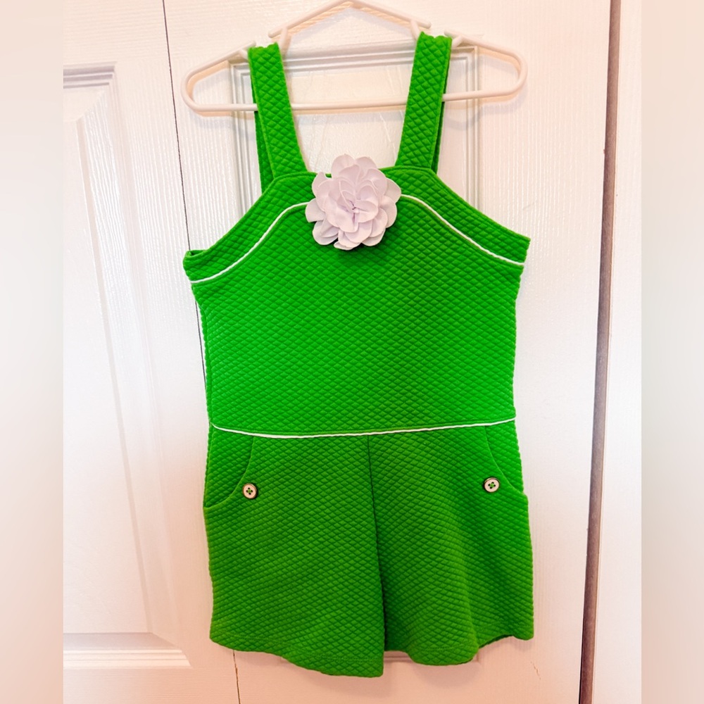 EUC Janie & Jack Green Romper Sz 6